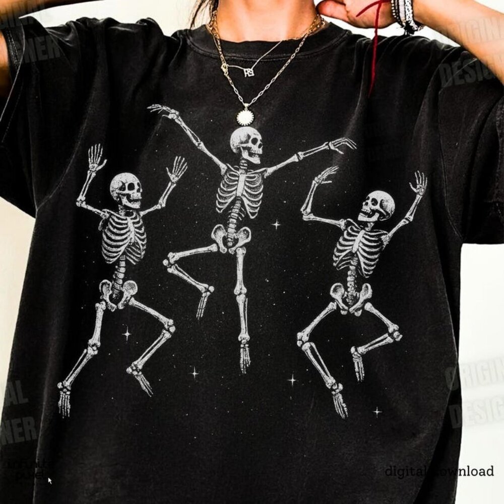 Funny Halloween Dancing Skeletons, Retro Skeleton Shirt